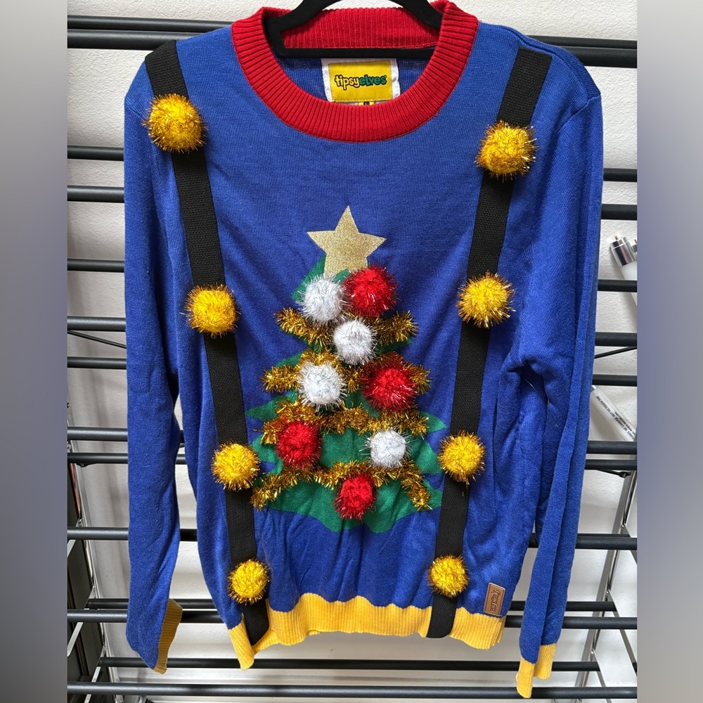 Tipsy Elves Red and Blue Sweater